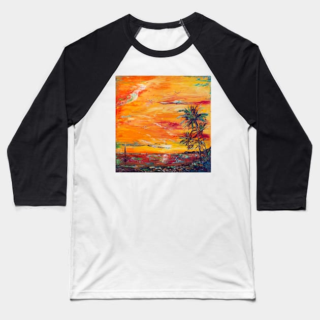 Serenity On The Seashore Baseball T-Shirt by NataliaShchip